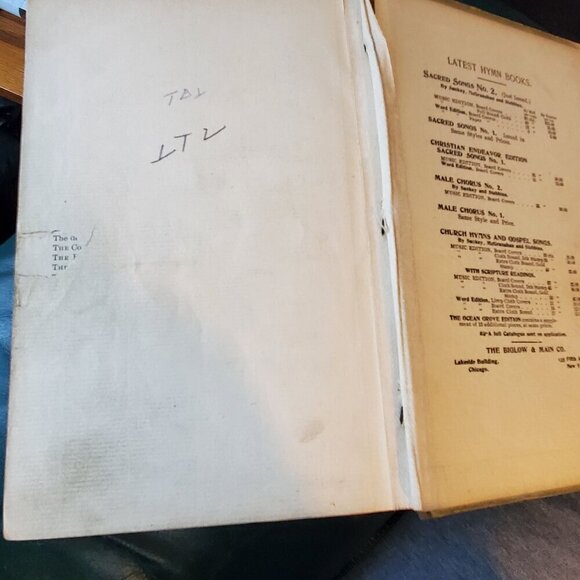 Sacred Songs No. 1 By Ira D. Sankey James McGranahan Geo. C. Stebbins 1896 Hymna - Picture 10 of 10